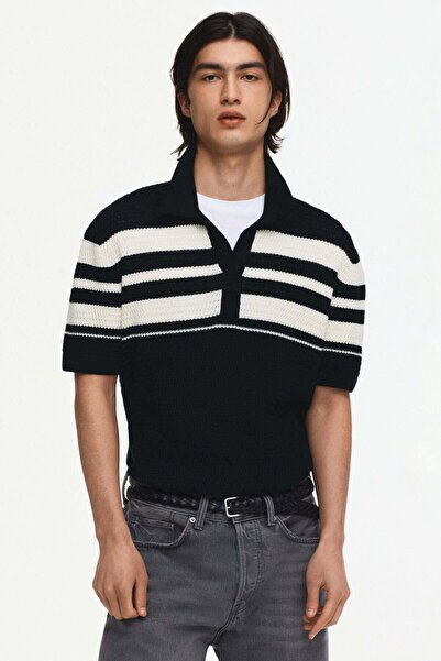 H&M Regular Fit Pointelle-knit polo shirt