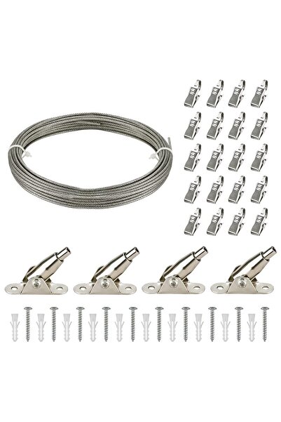 OEM Set bară de perdea din oțel inoxidabil de 10m cu 4 console de colț pentru...