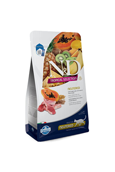 N&D Hrana uscata cu miel si fructe tropicale pentru pisici sterilizate Tropic...