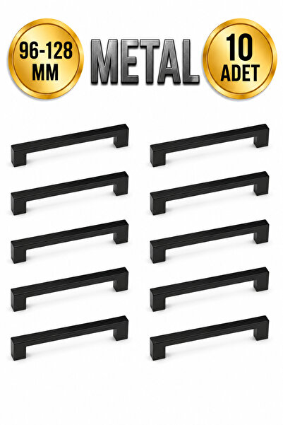 Regisan 96-128 MM METAL SİYAH KÖPRÜ KULP DOLAP KULPU 10 ADET