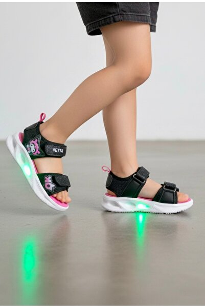 JOJO KIDS kız çocuk kuromi ışıklı sandalet , ultra hafif , bantlı spor sandalet