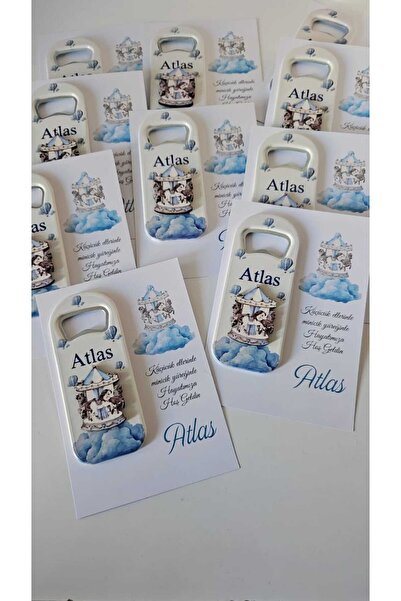 Ufuk Çizgisi Atlı Karınca Temalı Erkek Bebek Açacak Hediyelik Magnet 20 li Paket