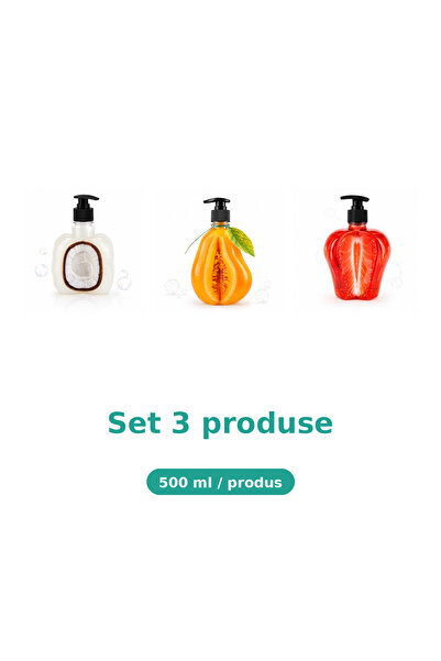Tasty Set 3 Produse Tasty, Mix Cocos, Pepene Galben, Capsuni