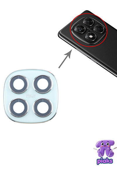 Piaks Redmi Note 14 Pro 5G Arka Kamera Camı Lensi Çerçeveli Komple 24090RA29G...