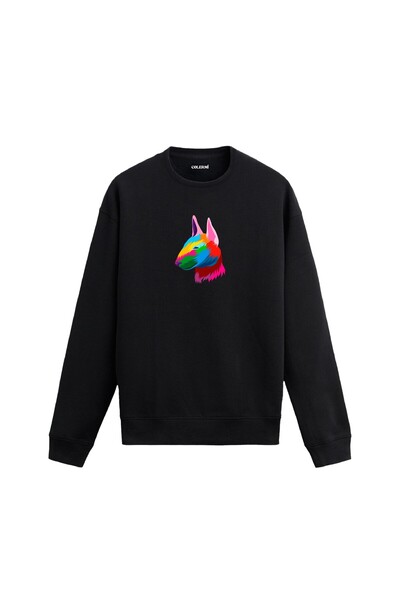 Colermi Colorful Bull Terrier Printed Sweatshirt