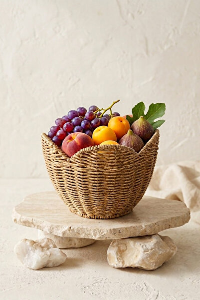 Kitchen Life Ψάθινο καλάθι πολλαπλών χρήσεων για ψωμί και φρούτα
