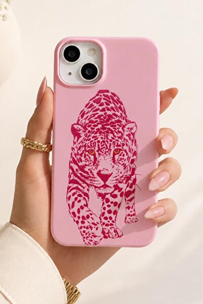 3GEN CASE iPhone 13/14/15 Uyumlu Leopar Desenli Lansman Kılıf İçi Kadife Kapl...