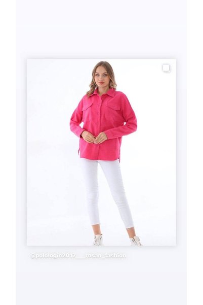 Polologin Butik Fuşya Pembe Kışlık Oduncu Gömlek