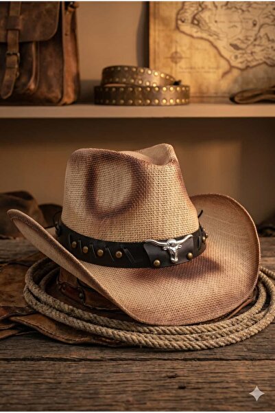 Hat Town Unisex vintage šešir u stilu zapadnjačkog kauboja od pruća