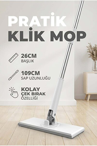 ERKUGO Click Mop, Easy Mop Pratik Temizlik Seti El Değmeden Bez Tak Çıkar Mop...