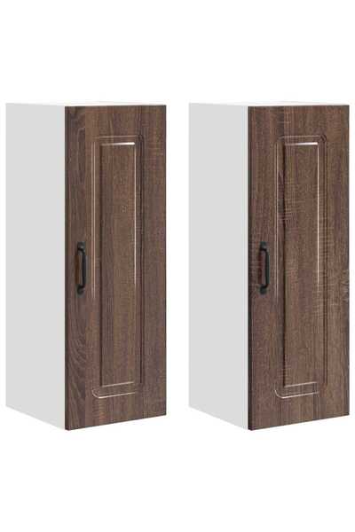 vidaxl Dulap de bucătărie Kalmar 2 pcs Stejar închis 30 x 31 x 80 cm