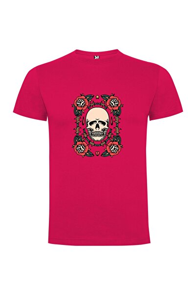 iLovePrints Scarlet Skulls Roses Tshirt