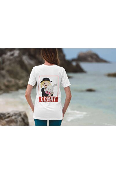 iLovePrints Happy Cartoon Character with Bunny Tshirt