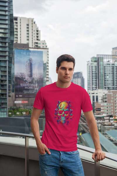 iLovePrints Colorful Abstract Skull Art Tshirt