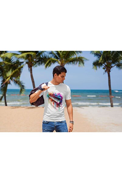 iLovePrints Colorful Abstract Piano Tshirt