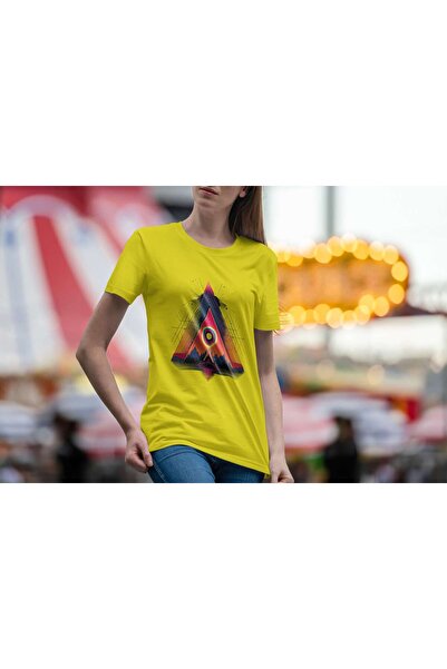 iLovePrints Abstract Cosmic Pyramid Tshirt