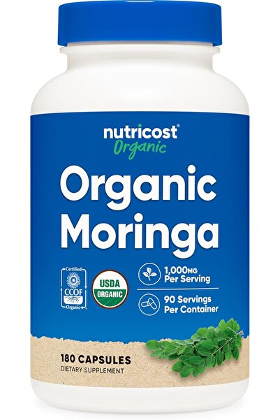 Nutricost Moringa Capsules 500mg, 180 Capsules (90 Servings) - Vegetarian Cap...