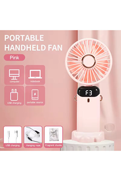 Mmctech Taşınabilir Dijitalli Mini Fan Şarjlı, Sessiz ve Güçlü Serinletici Fan
