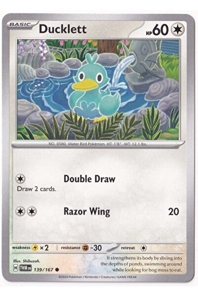 Pokemon Ducklett 139/167 - Twilight Masquerade - Card (Mint)