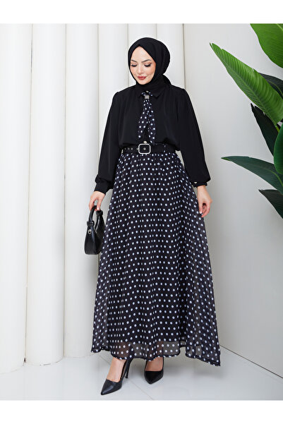 EFSUN MODA ΣΕΤ ΤΥΠΩΜΕΝΟ ΦΟΥΛΑΡΙ ΚΑΙ ΦΟΥΣΤΑ ΣΙΦΟΝ ΜΕ ΣΧΕΔΙΑ ΠΟΥΑΝΤΟΥ, ΜΕ ΖΩΝΗ