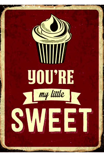 Lucena Tablou decorativ de perete din lemn MDF cu tematică cupcake, pictură d...