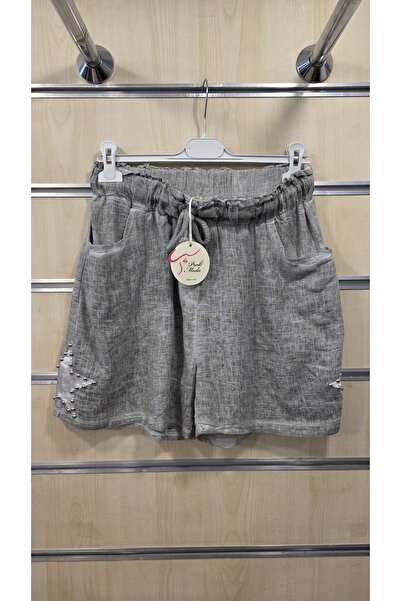 Park Moda Ιταλικό λινό σορτς με στρας