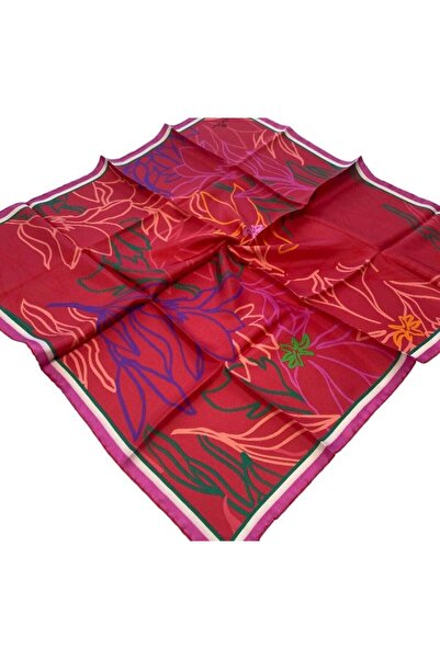 Silk Home Φούξια Μεταξωτό Φουλάρι με Μικτό Σχέδιο Tivil 11429 - 03