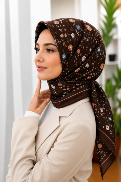 b blueberry italia وشاح قطني بنمط الأزهار