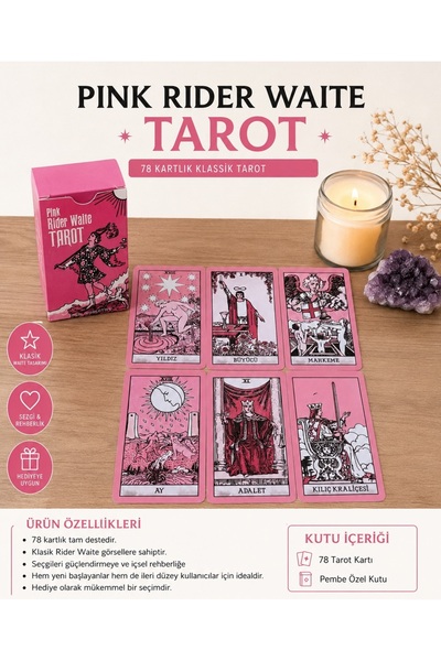 Luxmon Regin Pink Rider Waite Tarot Destesi 78 Adet Kart