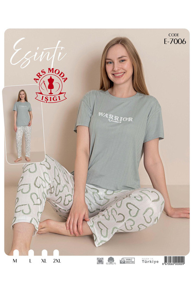ars moda ışığı Women's Pajama Set Kumuş Esinti Color Green