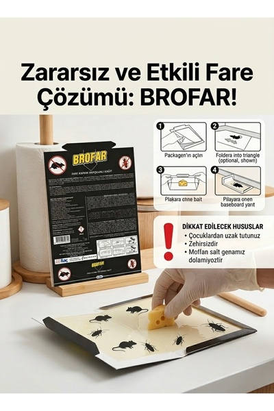 VENİV Fare Kapanı Yapışkanlı Kağıt Fare Kovucu 2 Adet
