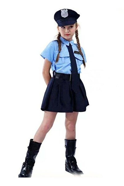 Generic 5 Piece Set Police Costume for Girls, Girl police uniform Cosplay Hal...