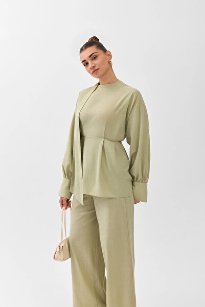Lady Pixie Shawl-Detail Linen Suit