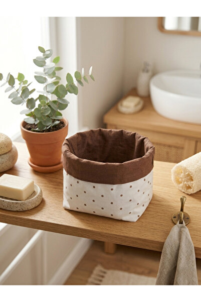 soft rabbit Kahverengi Puantiyeli Çok Amaçlı Organizer - Makyaj, Masaüstü ve ...