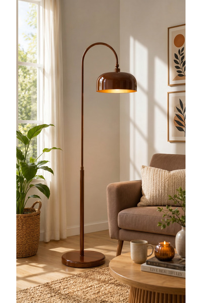 Vinner Viona Kahverengi Gold İç Yüzeyli Modern Lambader – Metal Gövdeli Dekor...