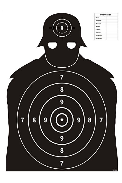 Taktik Atış Hedef Kağıdı 115S – Profesyonel Siluet Hedef (64x90 cm) – Antrenman & Poligon