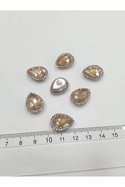 CRYSTALSHOP Cu pietre pe margine - Gold Damla 15*20mm (50 BUCĂȚI)