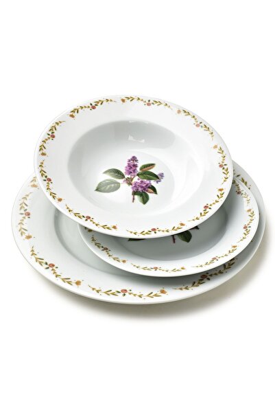MONDEX Set de veselă din porțelan AFFEKDESIGN LEA LILAC 27/21.8/19.2 cm Alb L...