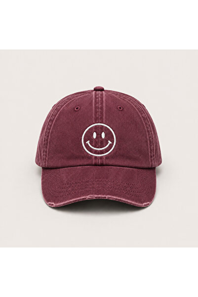 WeavedCo قبعة بيسبول كلاسيكية مطرزة بعبارة "Smile" قابلة للغسل