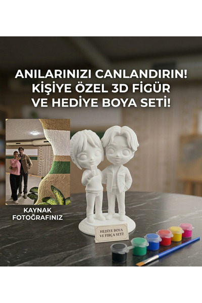 Mercan Kişiye özel 3D figür boya ve fırça hediyeli