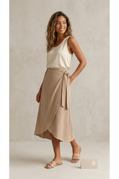 Sublime Butik Fusta lungă, elegantă, casual, din țesătură plisată, de culoare...