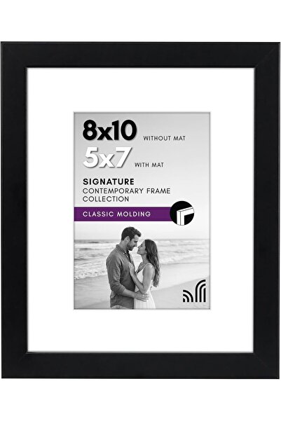 Americanflat Black Picture Frame 8x10 | Displays 5x7 photos with mat and 8x10...