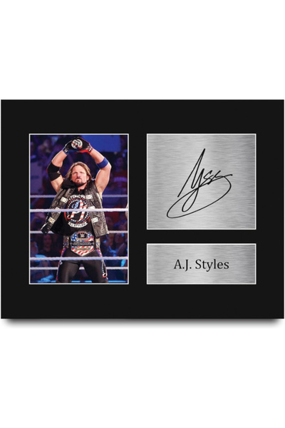 HWC Trading A.J. Styles Gifts Signed Printed Autograph WWE Wrestling Print Ph...