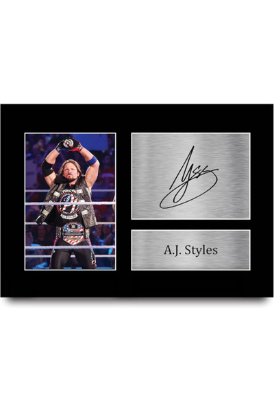 HWC Trading A.J. Styles Gift Signed A4 Printed Autograph WWE Wrestling Gifts ...