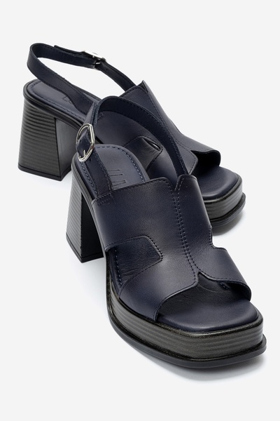 LuviShoes KEVIN Sandale cu toc înalt pentru femei, din piele naturală, albast...