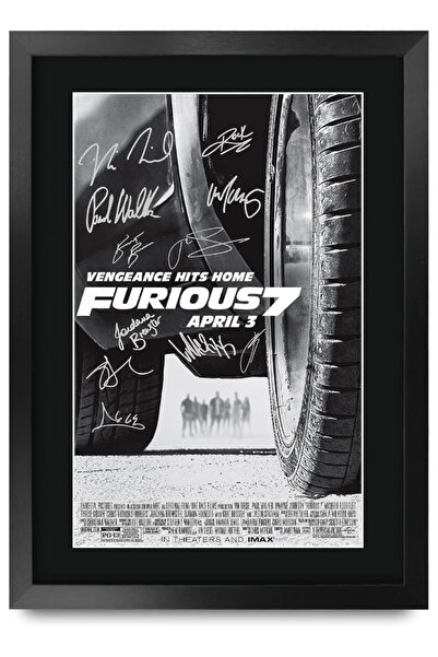 HWC Trading صورة موقعة مطبوعة لشخصيات فيلم FR A3 Fast & Furious 7 (فين ديزل، ...