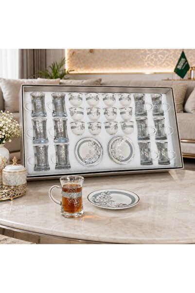 laverahome طقم كاسات وفناجين ضيافة فاخر 36 قطعة – تفاصيل أنيقة ولمسات راقية