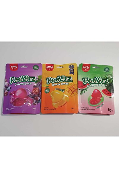 Amos pachet 3 pungi jeleuri, mango&grape&watermelon 3x65g