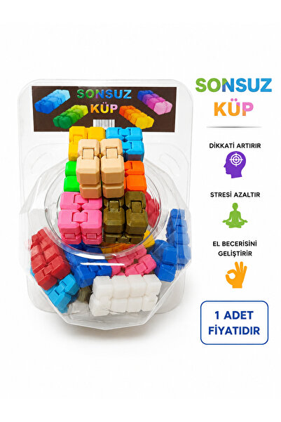 Emrah Gültekin Sonsuz Küp Stres Giderici Zeka Oyuncağı Katlanabilir Fidget Kü...