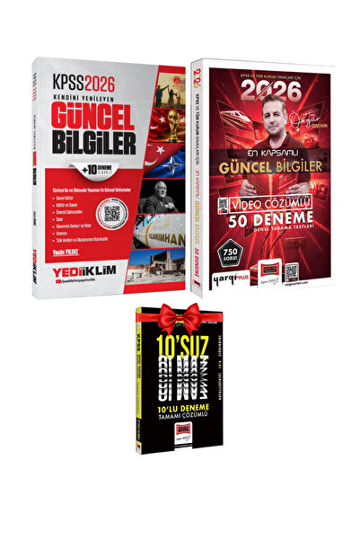Yediiklim Yayınları KPSS 2026 Güncel Bilgiler+ Yargı Güncel Bilgiler 50 Denem...